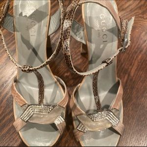 GUCCI Swarovski Crystal Heels Sandals